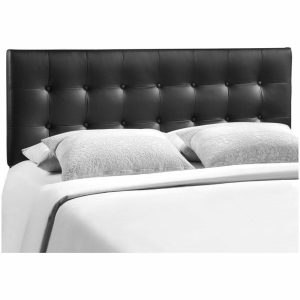 Bedroom Sets |   Modway Bedroom Emily King Vinyl Headboard, Black Bedroom Bedroom Sets