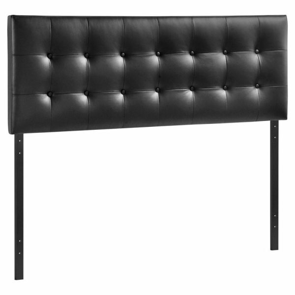 Bedroom Sets |   Modway Bedroom Emily King Vinyl Headboard, Black Bedroom Bedroom Sets