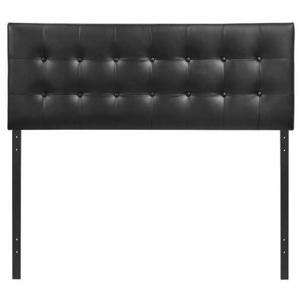 Bedroom Sets |   Modway Bedroom Emily King Vinyl Headboard, Black Bedroom Bedroom Sets