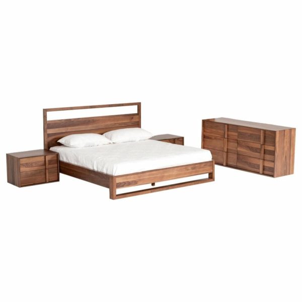 Bedroom Sets |   Nova Domus Berlin Modern Walnut Bedroom Set, Eastern King Bedroom Bedroom Sets