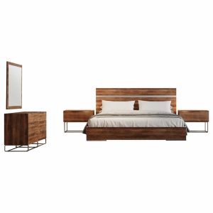 Bedroom Sets |   Nova Domus Lorenzo Italian Modern Light Oak Bedroom Set, Eastern King Bedroom Bedroom Sets