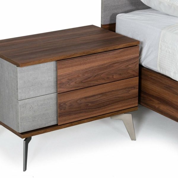 Bedroom Sets |   Nova Domus Palermo Italian Faux Concrete And Noce Bodrum Bedroom Set, Eastern Ki Bedroom Bedroom Sets