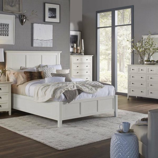 Bedroom Sets |   Pantego 6Pc E King Bed, 2 Nightstand, Dresser, Mirror, Chest In White Bedroom Bedroom Sets