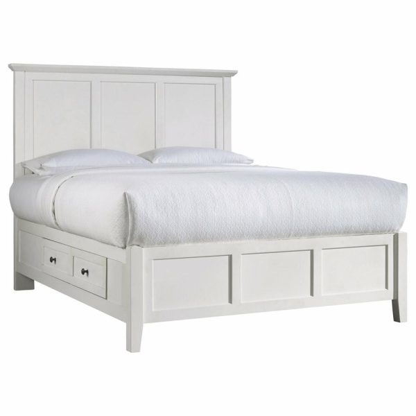 Bedroom Sets |   Pantego 6Pc E King Storage Bed, 2 Nightstand, Dresser, Mirror, Chest White Bedroom Bedroom Sets