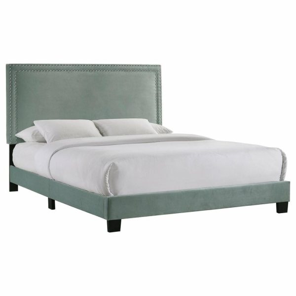 Bedroom Sets |   Picket House Furnishings Emery Upholstered Queen Bed With 2 Nightstands In Green Bedroom Bedroom Sets