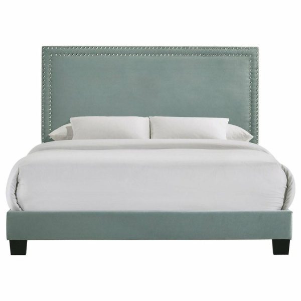 Bedroom Sets |   Picket House Furnishings Emery Upholstered Queen Bed With 2 Nightstands In Green Bedroom Bedroom Sets