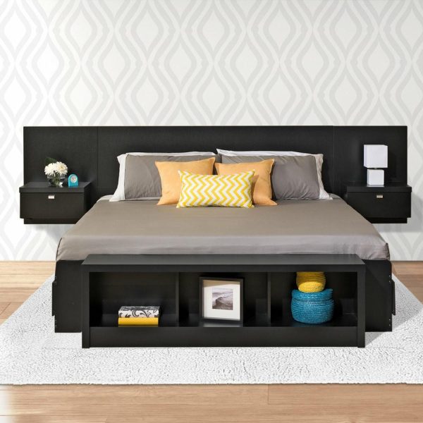 Bedroom Sets |   Series 9 Headboard With Nightstands – Black, King Bedroom Bedroom Sets