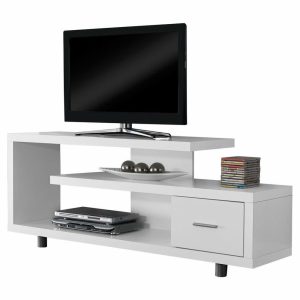 Bedroom Sets |   Tv Stand – 60″L / White With 1 Drawer Bedroom Bedroom Sets