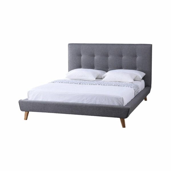 Beds |   Jonesy Fabric Upholstered Platform Bed, Gray, Full Bedroom Beds