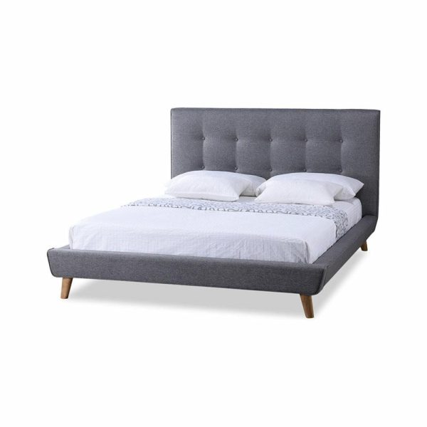 Beds |   Jonesy Fabric Upholstered Platform Bed, Gray, Full Bedroom Beds