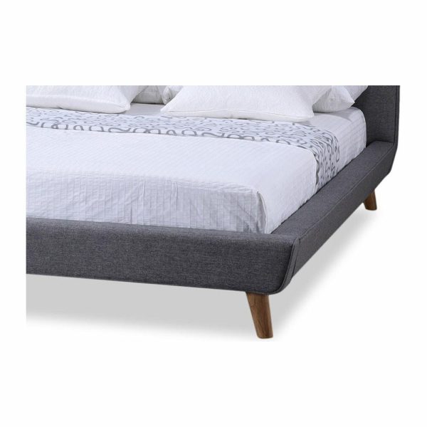 Beds |   Jonesy Fabric Upholstered Platform Bed, Gray, Full Bedroom Beds