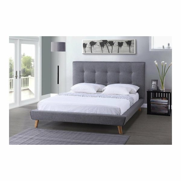 Beds |   Jonesy Fabric Upholstered Platform Bed, Gray, Full Bedroom Beds