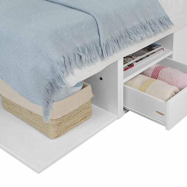 Beds |   Memomad Bali Storage Platform Bed With Drawers (Queen Size, Off White) Bedroom Beds