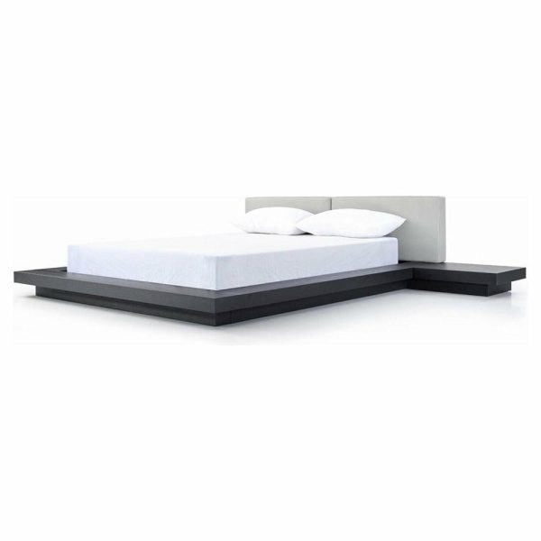 Beds |   Modrest Opal Modern Wenge And Gray Platform Bed, Queen Bedroom Beds