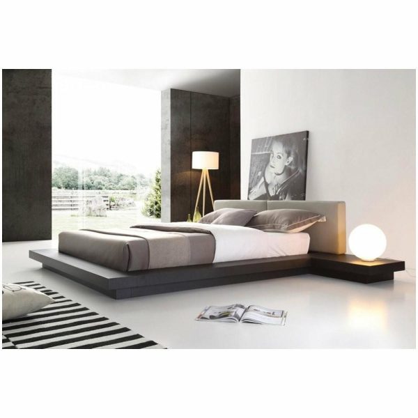 Beds |   Modrest Opal Modern Wenge And Gray Platform Bed, Queen Bedroom Beds