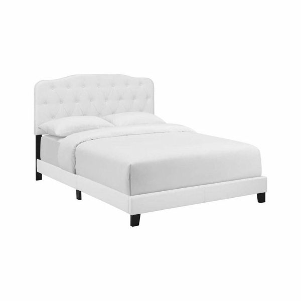 Beds |   Modway Amelia King Modern Style Faux Leather Bed In White Finish Bedroom Beds