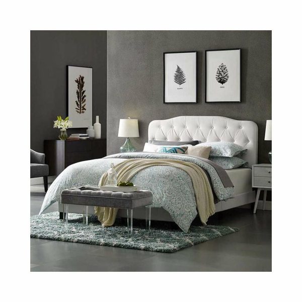 Beds |   Modway Amelia King Modern Style Faux Leather Bed In White Finish Bedroom Beds