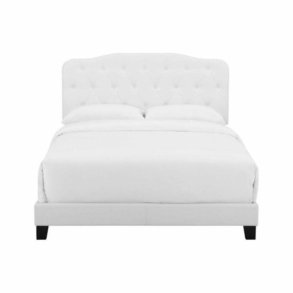 Beds |   Modway Amelia King Modern Style Faux Leather Bed In White Finish Bedroom Beds