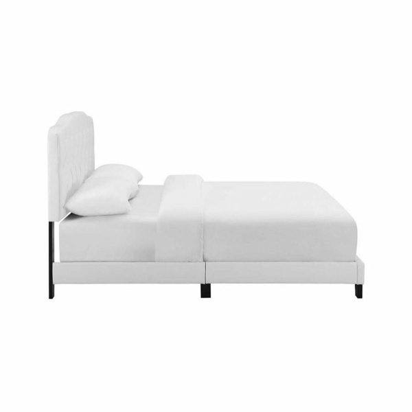 Beds |   Modway Amelia King Modern Style Faux Leather Bed In White Finish Bedroom Beds