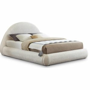 Beds |   Rudy Teddy Fabric Upholstered Bed, Cream, Full Bedroom Beds