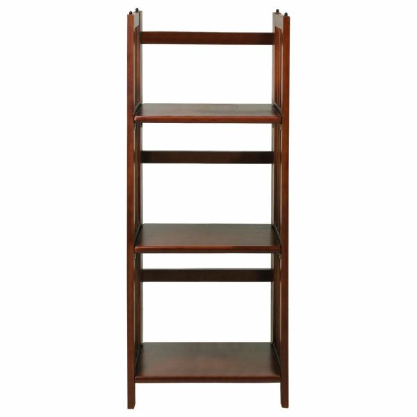 Bookcases |   3-Shelf Folding Bookcase 14″ Wide, Walnut Bookcases Bookcases