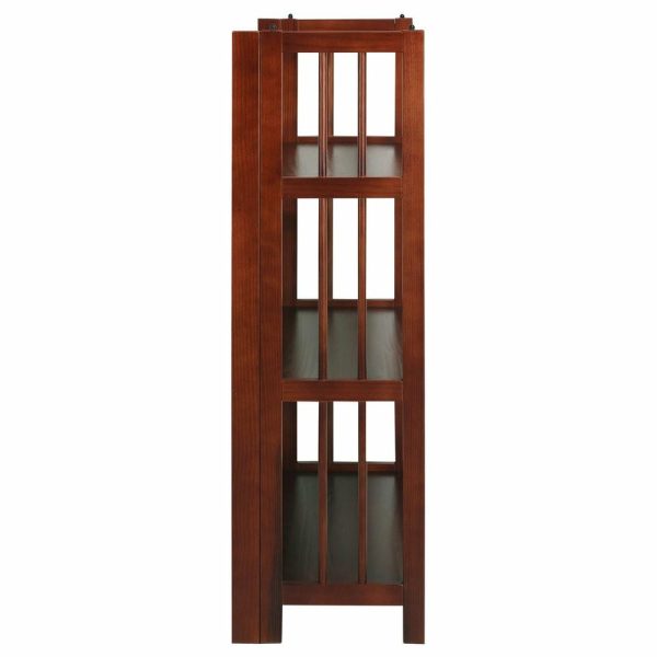 Bookcases |   3-Shelf Folding Bookcase 14″ Wide, Walnut Bookcases Bookcases