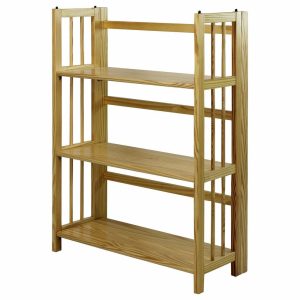 Bookcases |   3 Shelf Folding Bookcase, Natural, Large, 3 Shelf Bookcases Bookcases