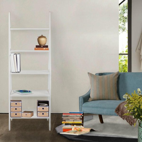 Bookcases |   5-Shelf Ladder Bookcase, White Bookcases Bookcases