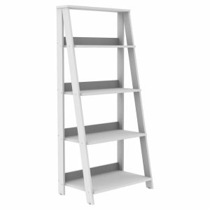 Bookcases |   55″ Wood Ladder Bookshelf, White Bookcases Bookcases