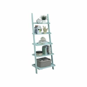 Bookcases |   American Heritage Bookshelf Ladder In Sea Foam Green Wood Finish Bookcases Bookcases