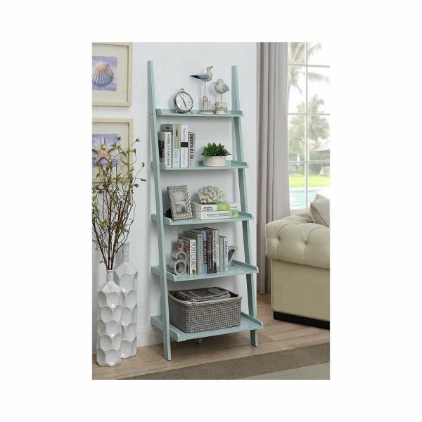 Bookcases |   American Heritage Bookshelf Ladder In Sea Foam Green Wood Finish Bookcases Bookcases