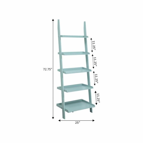 Bookcases |   American Heritage Bookshelf Ladder In Sea Foam Green Wood Finish Bookcases Bookcases