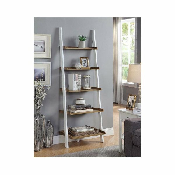 Bookcases |   American Heritage Bookshelf Ladder With Five Tiers In Caramel Wood Finish Bookcases Bookcases