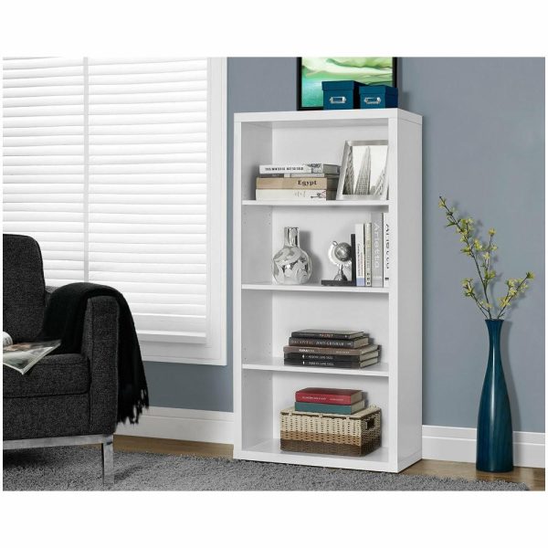 Bookcases |   Bookshelf, Bookcase, Etagere, 5 Tier, 48″H, Office, Bedroom, Laminate, White Bookcases Bookcases