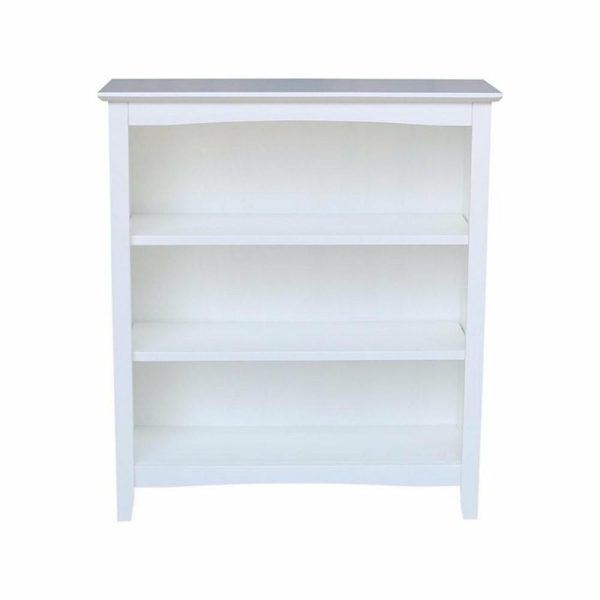 Bookcases |   Bowery Hill Shaker Styled Solid Wood Bookcase – 36″H In White Bookcases Bookcases