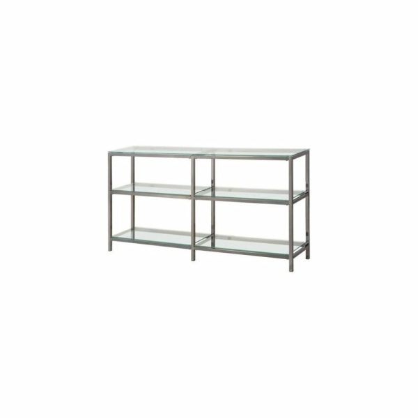 Bookcases |   Coaster Contemporary 2-Tier Glass Bookcase With Metal Frame In Black Bookcases Bookcases