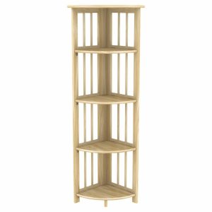 Bookcases |   Corner Folding Bookcase, Easy Assembly Bookshelf. 51″, Natural Bookcases Bookcases