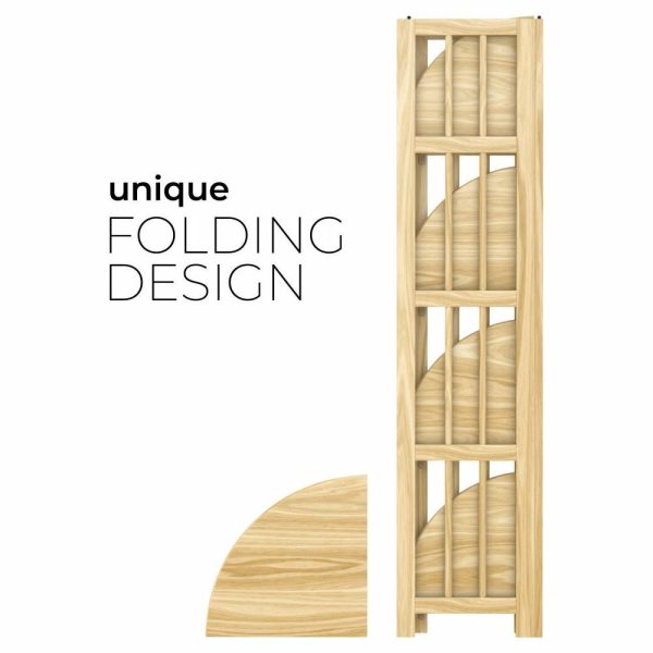 Bookcases |   Corner Folding Bookcase, Easy Assembly Bookshelf. 51″, Natural Bookcases Bookcases