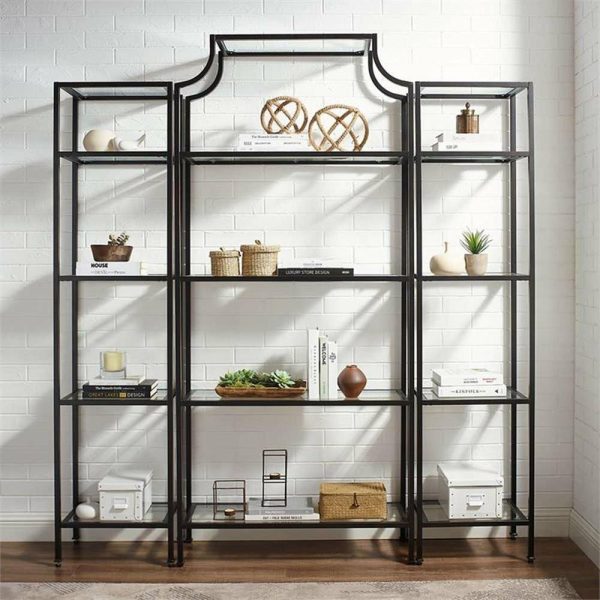 Bookcases |   Crosley Furniture Aimee 3Pc Metal Etagere Bookcase Set In Oil Rubbed Bronze Bookcases Bookcases