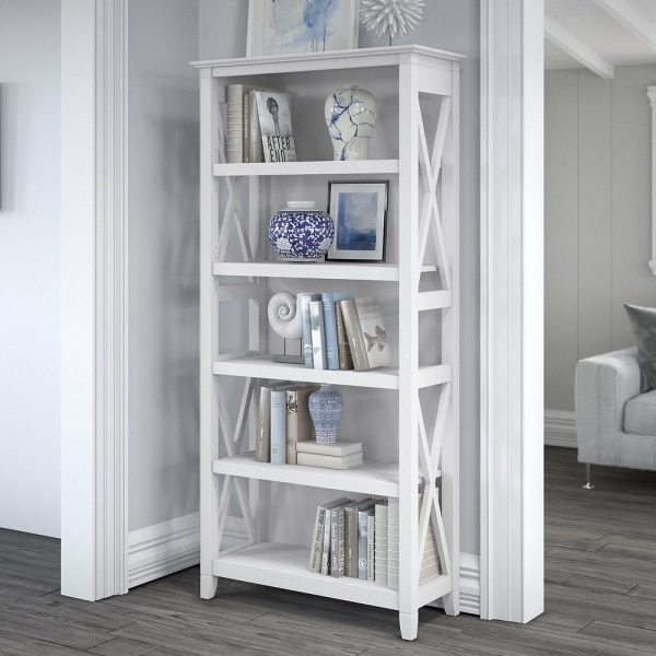 Bookcases |   Key West 5 Shelf Bookcase, Pure White Oak Bookcases Bookcases