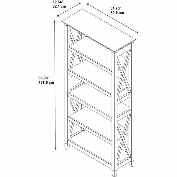 Bookcases |   Key West 5 Shelf Bookcase, Pure White Oak Bookcases Bookcases