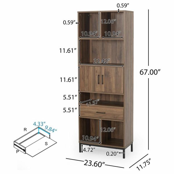 Bookcases |   Maureen Contemporary Faux Wood Cube Unit Bookcase, Walnut/Black Bookcases Bookcases