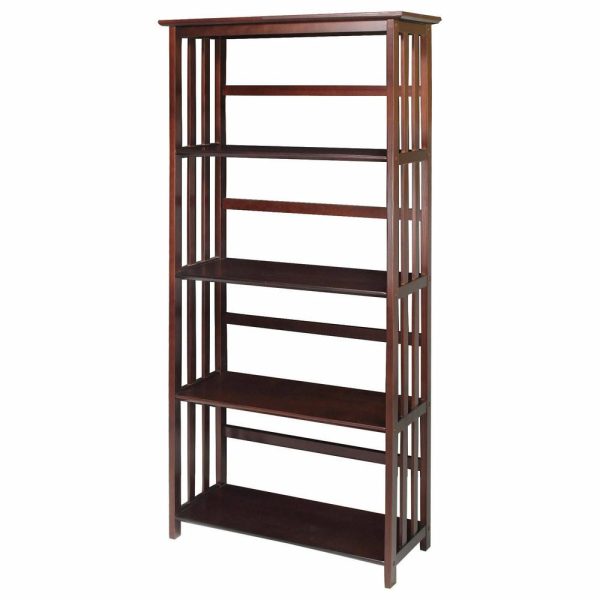 Bookcases |   Mission 5 Shelf Bookcase, Walnut Bookcases Bookcases