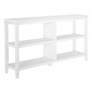 Bookcases |   Newridge 2-Tier Low Wooden Bookcase White Bookcases Bookcases