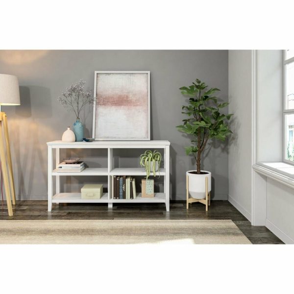 Bookcases |   Newridge 2-Tier Low Wooden Bookcase White Bookcases Bookcases