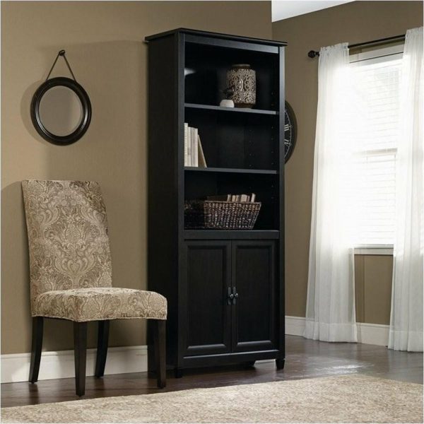 Bookcases |   Sauder Edge Water Engineered Wood Library Bookcase In Estate Black Bookcases Bookcases