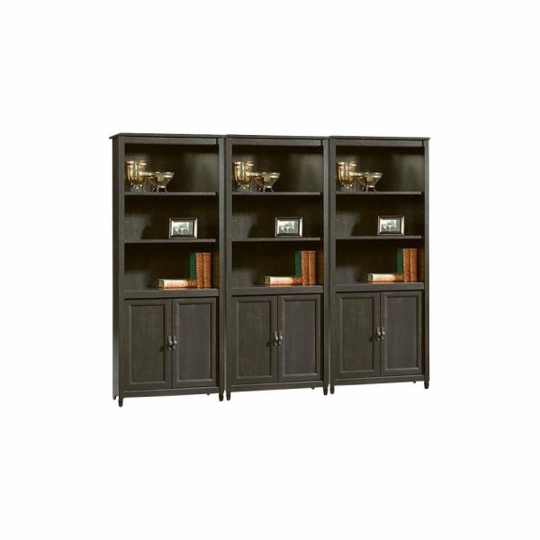 Bookcases |   Sauder Edge Water Library Wall Bookcase In Estate Black Bookcases Bookcases