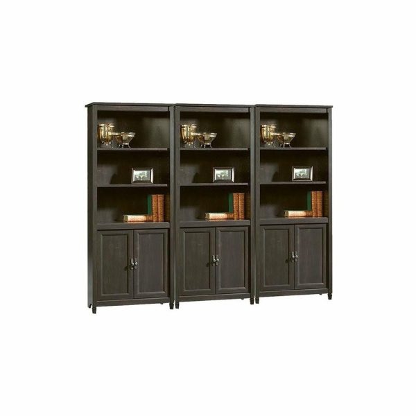 Bookcases |   Sauder Edge Water Library Wall Bookcase In Estate Black Bookcases Bookcases