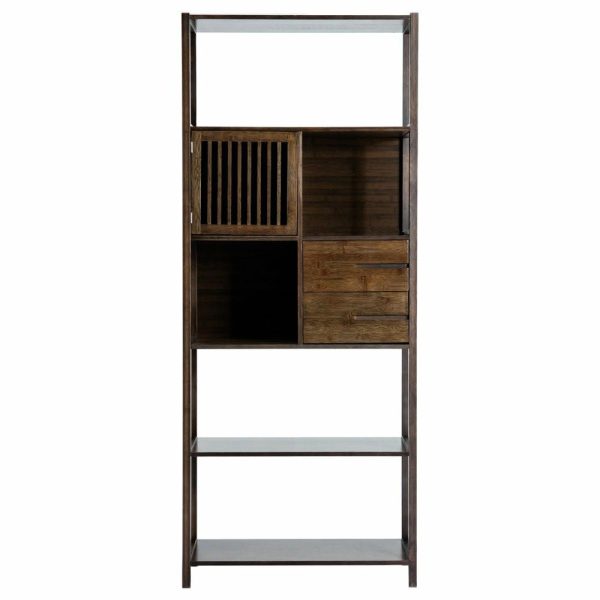 Bookcases |   Selma Bamboo Bookcase, Cappuccino, Left Facing Cabinet Bookcases Bookcases