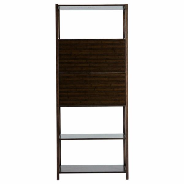 Bookcases |   Selma Bamboo Bookcase, Cappuccino, Left Facing Cabinet Bookcases Bookcases